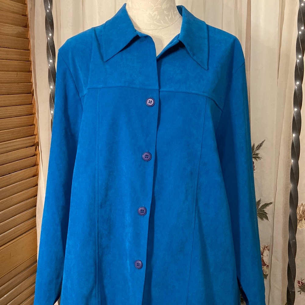 Sag Harbor suede like blue jacket. Size 18W